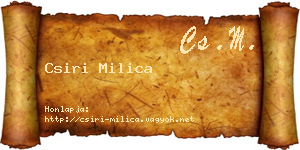Csiri Milica névjegykártya